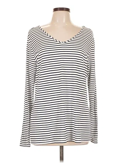 Pre-owned Assorted Brands Long Sleeve Top Ivory Scoop Neck Tops