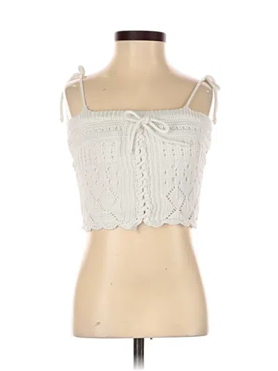 Pre-owned Assorted Brands Long Sleeve Top Ivory Strapless Neckline Tops In White