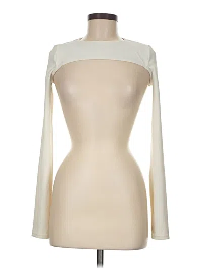 Pre-owned Assorted Brands Long Sleeve Top Ivory Strapless Neckline Tops In White