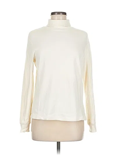 Pre-owned Assorted Brands Long Sleeve Top Ivory Turtleneck Tops In White