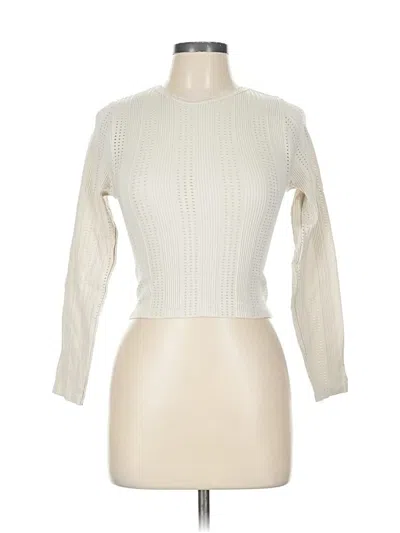 Pre-owned Assorted Brands Long Sleeve Top Ivory Turtleneck Tops In White