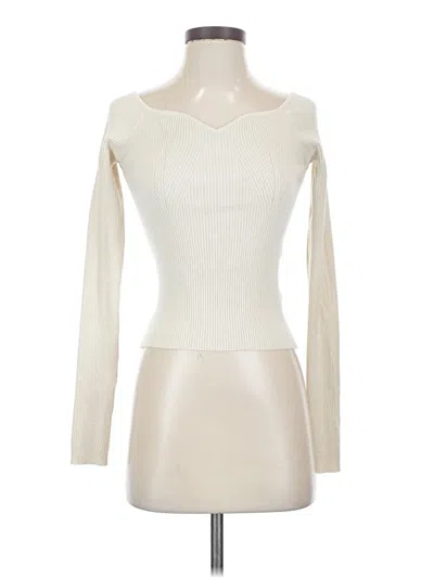 Pre-owned Assorted Brands Long Sleeve Top Ivory Turtleneck Tops In White