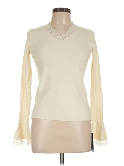 Assorted Brands Long Sleeve Top Ivory V-neck Tops