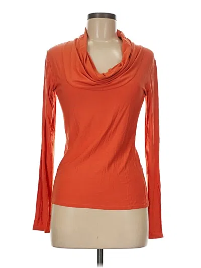 Pre-owned Assorted Brands Long Sleeve Top Orange Cowl Neck Tops