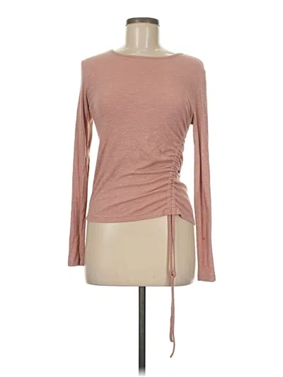 Pre-owned Assorted Brands Long Sleeve Top Pink Boatneck Tops