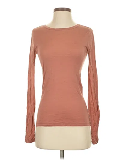 Pre-owned Assorted Brands Long Sleeve Top Pink Boatneck Tops