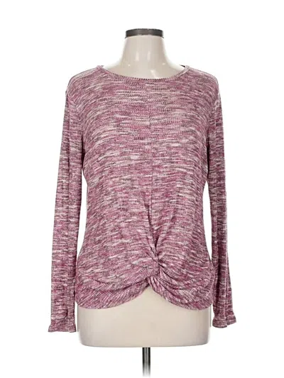 Pre-owned Assorted Brands Long Sleeve Top Pink Keyhole Neckline Tops