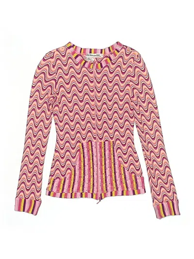 Pre-owned Assorted Brands Kids' Long Sleeve Top Pink Keyhole Neckline Tops
