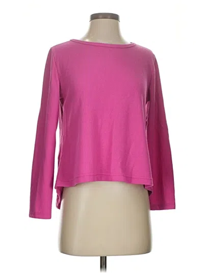 Pre-owned Assorted Brands Long Sleeve Top Pink Scoop Neck Tops