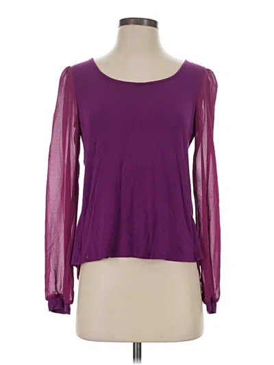 Pre-owned Assorted Brands Long Sleeve Top Purple Sweetheart Neckline Tops