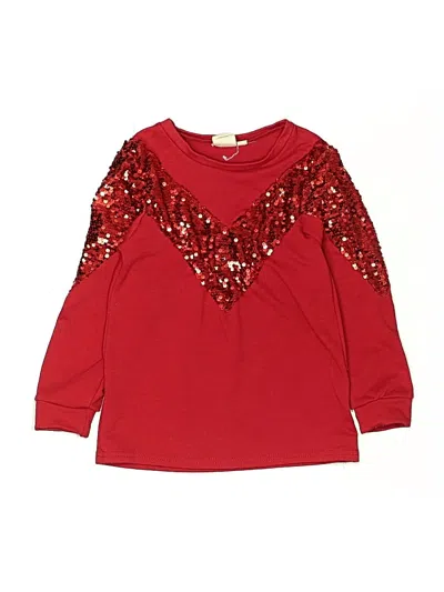 Pre-owned Assorted Brands Kids' Long Sleeve Top Red Cowl Neck Tops