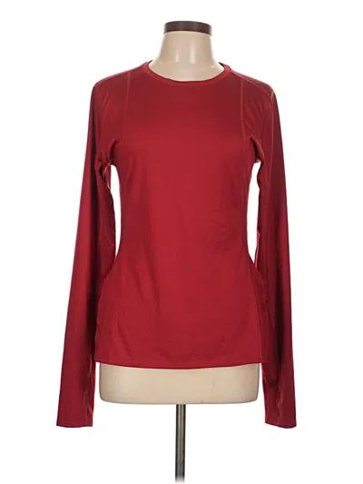 Pre-owned Assorted Brands Long Sleeve Top Red Crew Neck Tops
