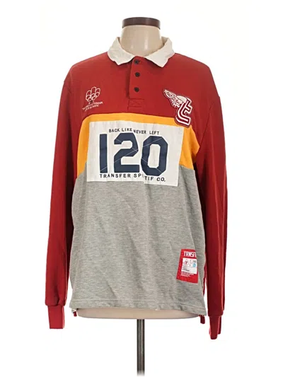 Pre-owned Assorted Brands Long Sleeve Top Red Crew Neck Tops