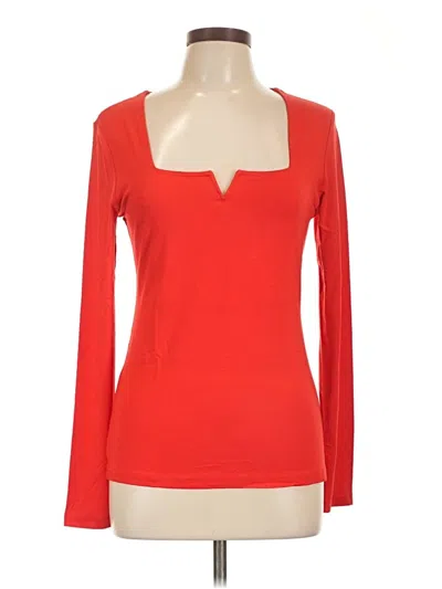 Assorted Brands Long Sleeve Top Red Sweetheart Neckline Tops