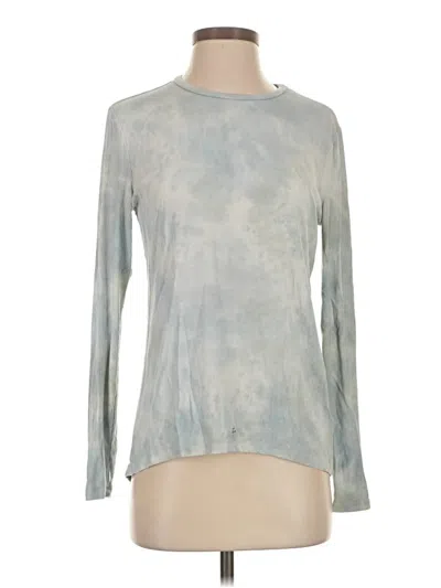 Pre-owned Assorted Brands Long Sleeve Top Silver Tie-dye Pattern Keyhole Neckline Tops