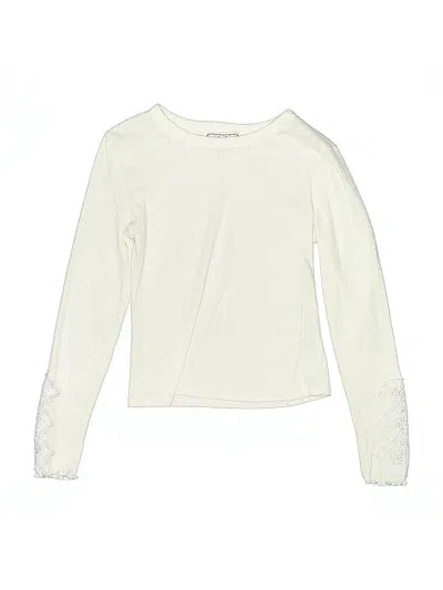 Pre-owned Assorted Brands Kids' Long Sleeve Top White Boatneck Tops