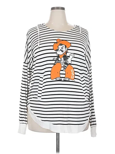 Pre-owned Assorted Brands Long Sleeve Top White Boatneck Tops