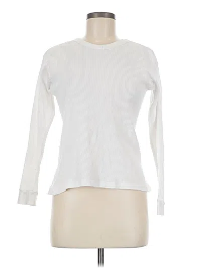 Pre-owned Assorted Brands Long Sleeve Top White Crew Neck Tops