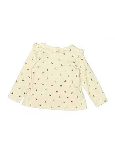 Pre-owned Assorted Brands Kids' Long Sleeve Top Yellow Ruffles Neckline Tops