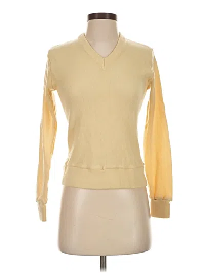 Pre-owned Assorted Brands Long Sleeve Top Yellow V-neck Tops