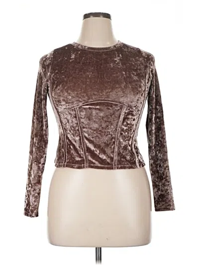 Pre-owned Assorted Brands Long Sleeve T-shirt In Brown