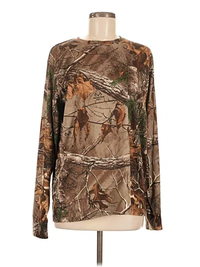 Pre-owned Assorted Brands Long Sleeve T-shirt In Brown