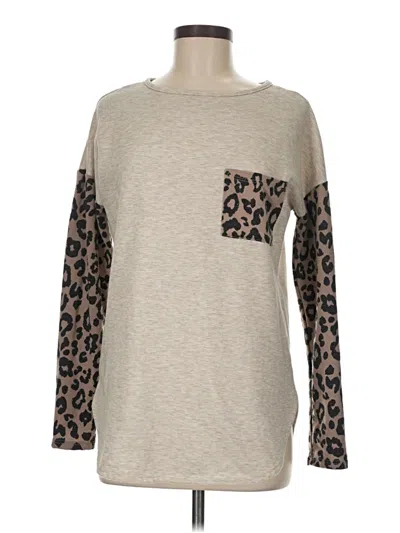 Pre-owned Assorted Brands Long Sleeve T-shirt In Brown