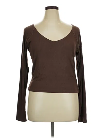 Pre-owned Assorted Brands Long Sleeve T-shirt In Brown
