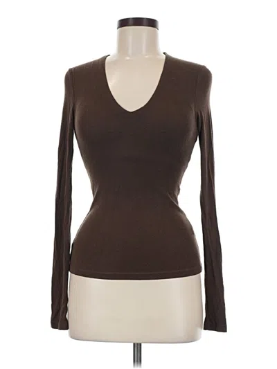 Pre-owned Assorted Brands Long Sleeve T-shirt In Brown