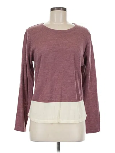 Pre-owned Assorted Brands Long Sleeve T-shirt In Burgundy