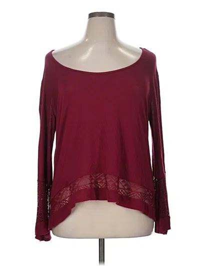 Pre-owned Assorted Brands Long Sleeve T-shirt In Burgundy
