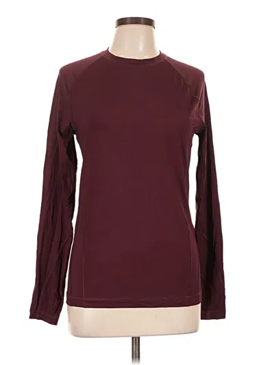 Pre-owned Assorted Brands Long Sleeve T-shirt In Burgundy