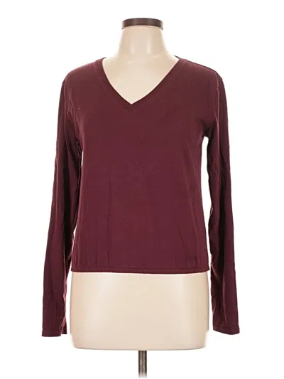 Pre-owned Assorted Brands Long Sleeve T-shirt In Burgundy