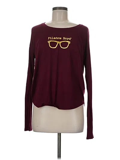 Pre-owned Assorted Brands Long Sleeve T-shirt In Burgundy