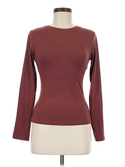 Pre-owned Assorted Brands Long Sleeve T-shirt In Burgundy