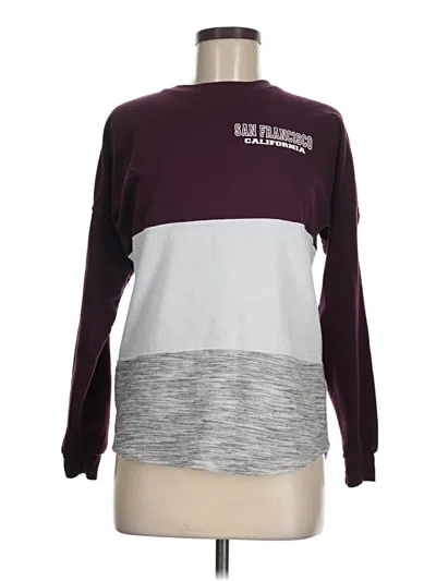 Pre-owned Assorted Brands Long Sleeve T-shirt In Burgundy