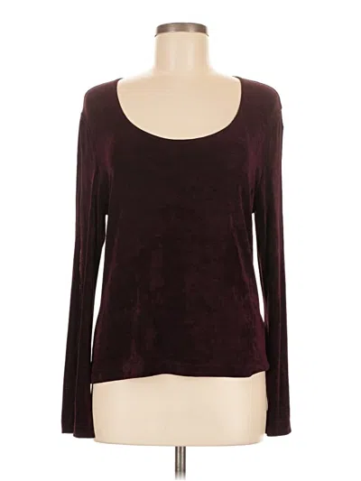 Pre-owned Assorted Brands Long Sleeve T-shirt In Burgundy
