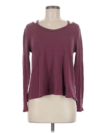 Pre-owned Assorted Brands Long Sleeve T-shirt In Burgundy