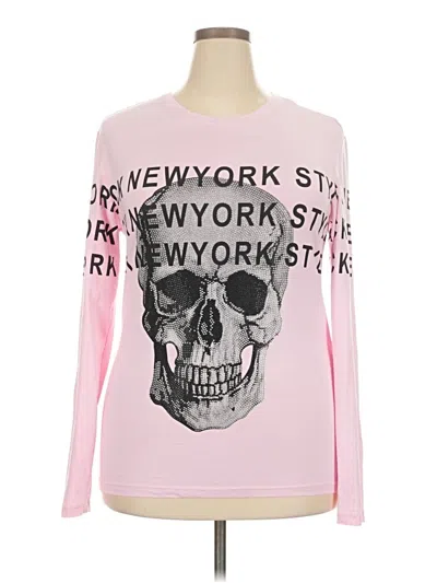 Pre-owned Assorted Brands Long Sleeve T-shirt In Pink