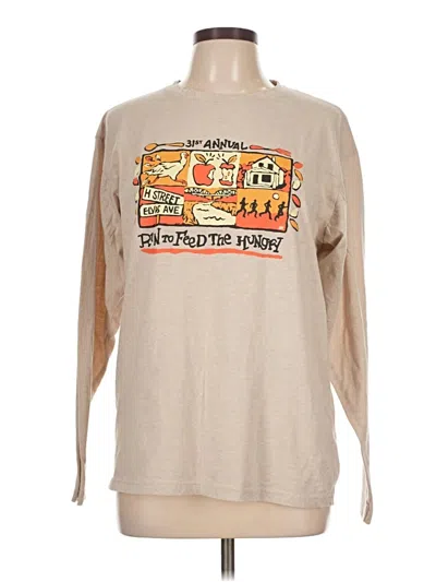 Pre-owned Assorted Brands Long Sleeve T-shirt In Tan