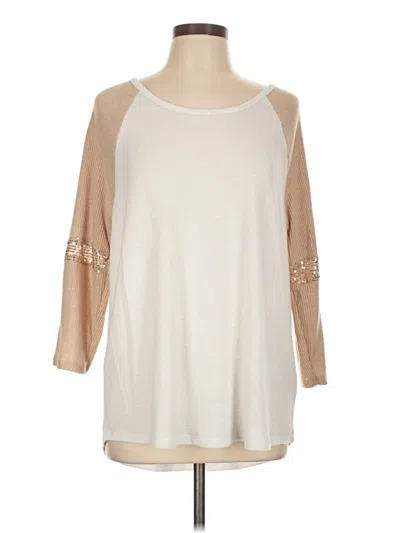 Pre-owned Assorted Brands Long Sleeve T-shirt In Tan