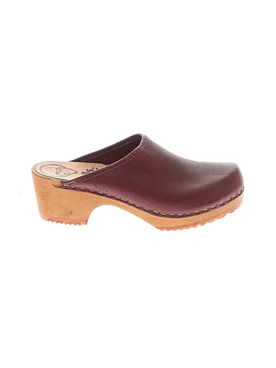 Pre-owned Assorted Brands Mule/clog In Burgundy