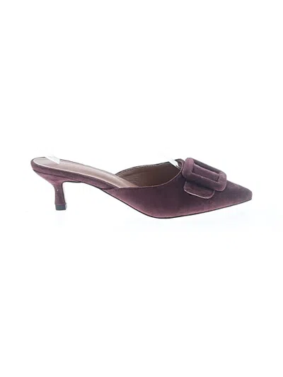 Pre-owned Assorted Brands Mule/clog In Burgundy