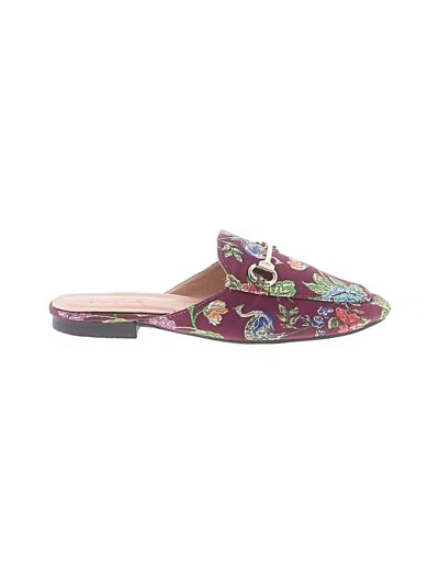 Pre-owned Assorted Brands Mule/clog In Burgundy
