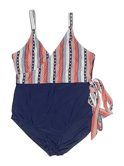 Pre-owned Assorted Brands One Piece Swimsuit In Blue