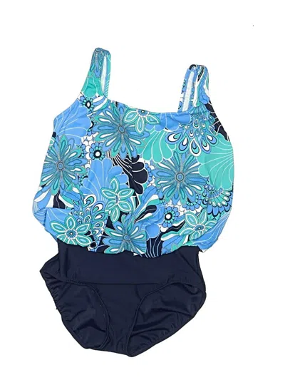 Pre-owned Assorted Brands One Piece Swimsuit In Blue