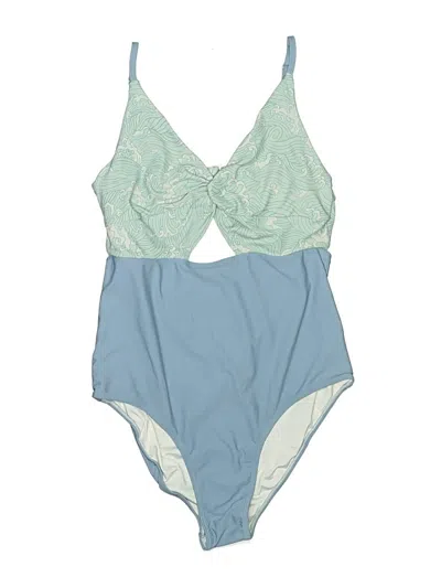 Pre-owned Assorted Brands One Piece Swimsuit In Blue
