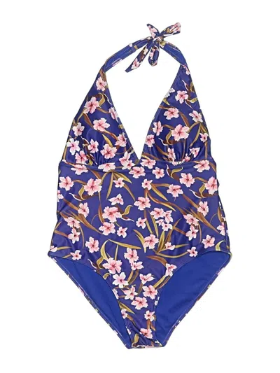 Pre-owned Assorted Brands One Piece Swimsuit In Blue