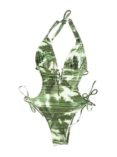 Pre-owned Assorted Brands One Piece Swimsuit In Green