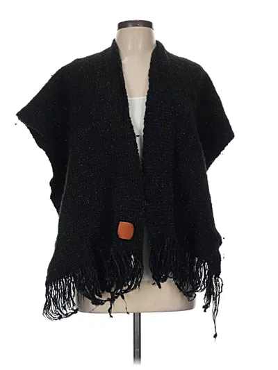 Pre-owned Assorted Brands Poncho In Black